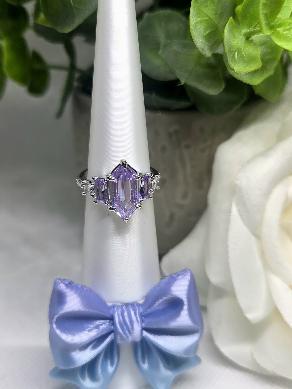 BP Lavender Topaz CZ On Rhodium Plating